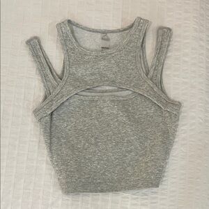 Garage Gray Knit Crop Top